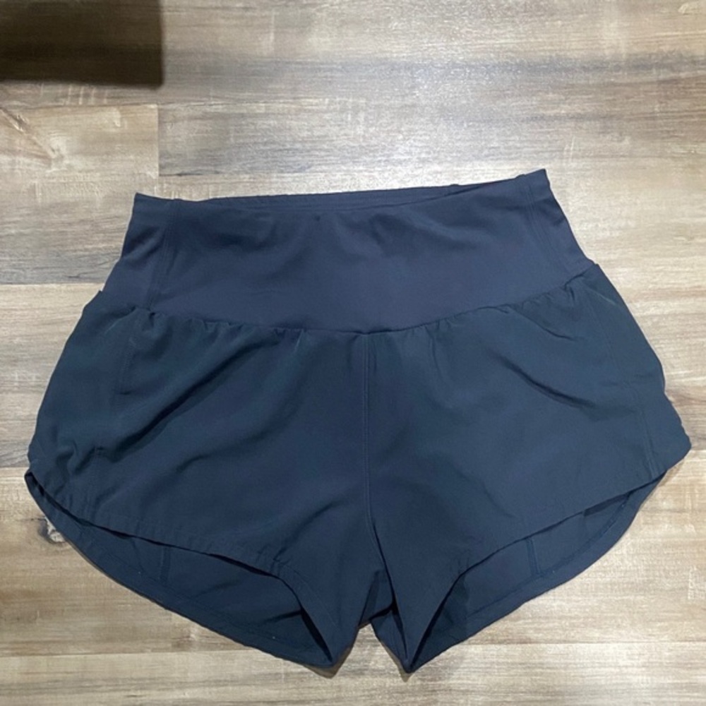 Women's Black Athletic Running Shorts - High Waist Performance